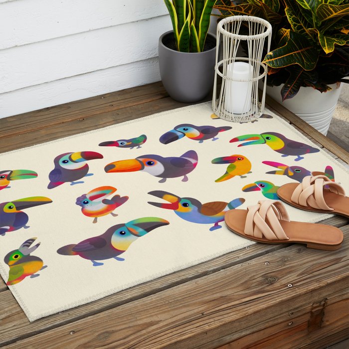 Toucan - pastel Outdoor Rug Gallery Image 2