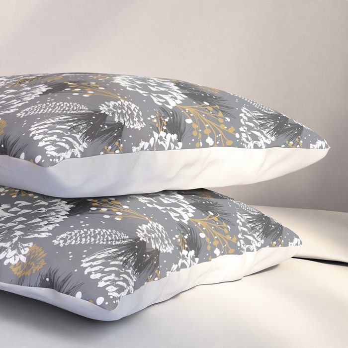Festive Forest - Grey Pillow Sham Gallery Image 3