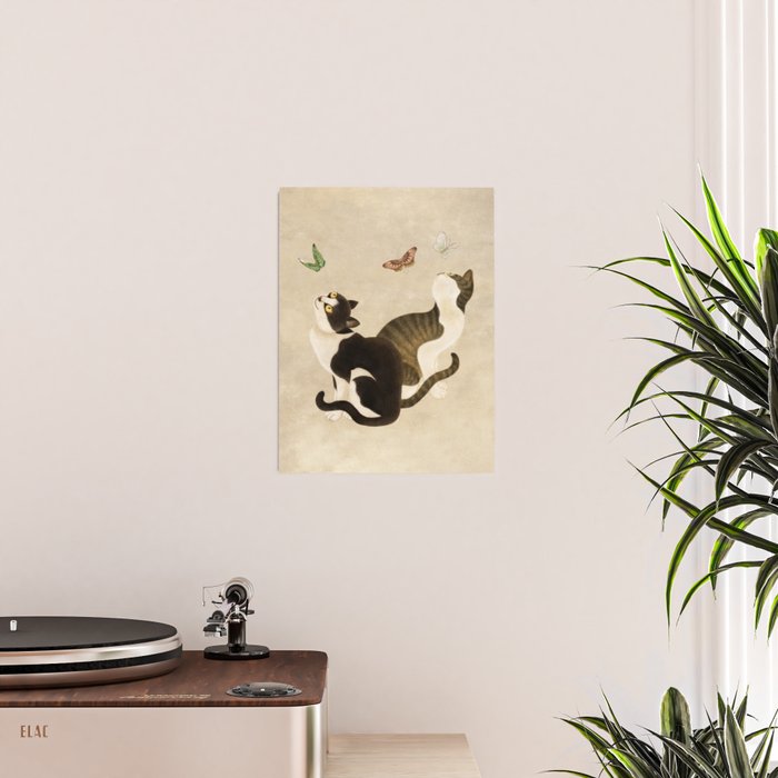 Minhwa: cats & butterflies (Korean traditional/folk art) Poster Gallery Image 2