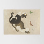 Minhwa: cats & butterflies (Korean traditional/folk art) Rug Gallery Image 2