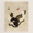Minhwa: cats & butterflies (Korean traditional/folk art) Jigsaw Puzzle Gallery Image 1