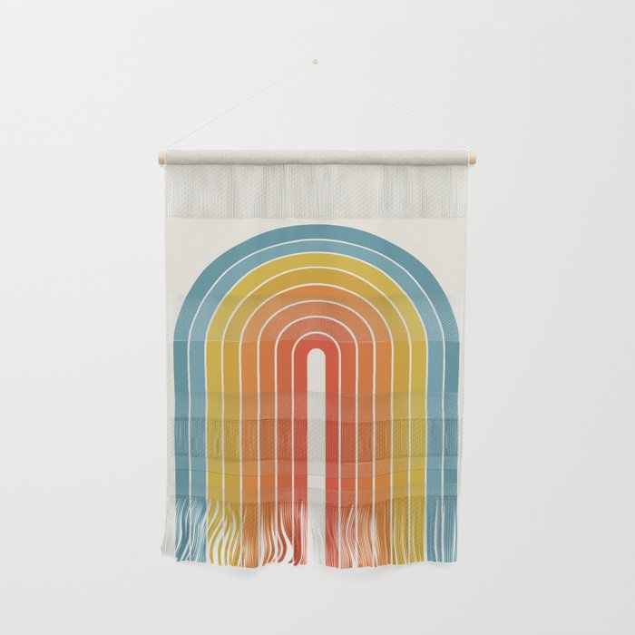 Gradient Arch X Bright Rainbow Mid Century Modern Rainbow Wall Hanging Gallery Image 1