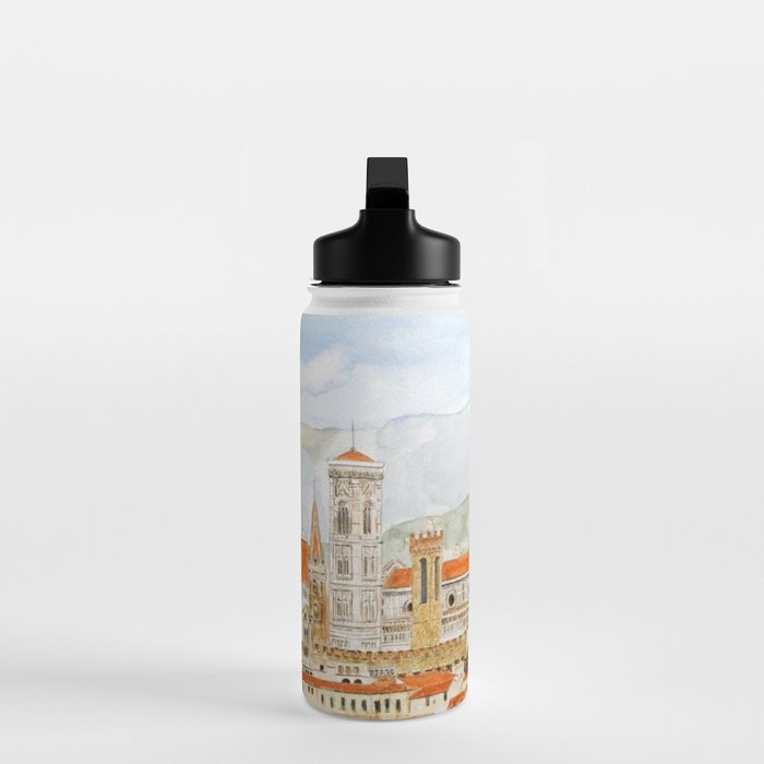 Italy Florence Cathedral Duomo watercolor painting Water Bottle Gallery Image 3