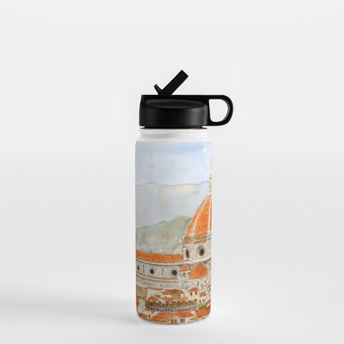 Italy Florence Cathedral Duomo watercolor painting Water Bottle Gallery Image 1