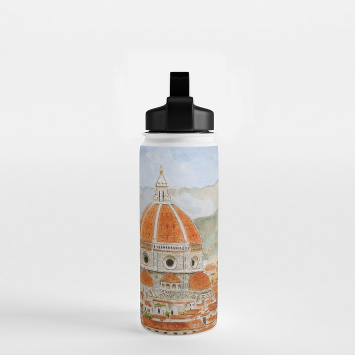 Italy Florence Cathedral Duomo watercolor painting Water Bottle Gallery Image 2