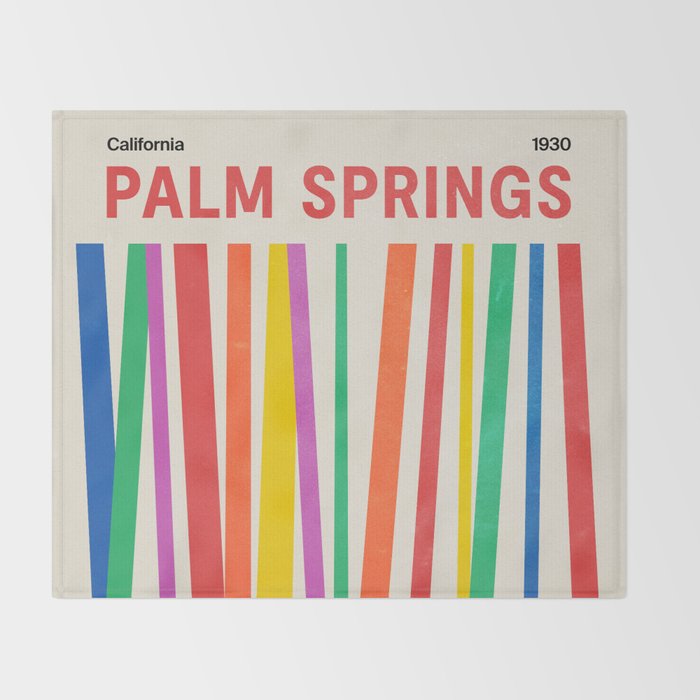Palm Springs 1930: Retro Mid-Century Edition  Throw Blanket Gallery Image 2