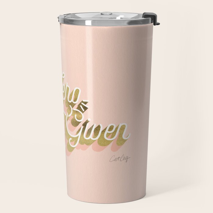 Zero F*cks Given - Blush & Gold Palette Travel Mug Gallery Image 2