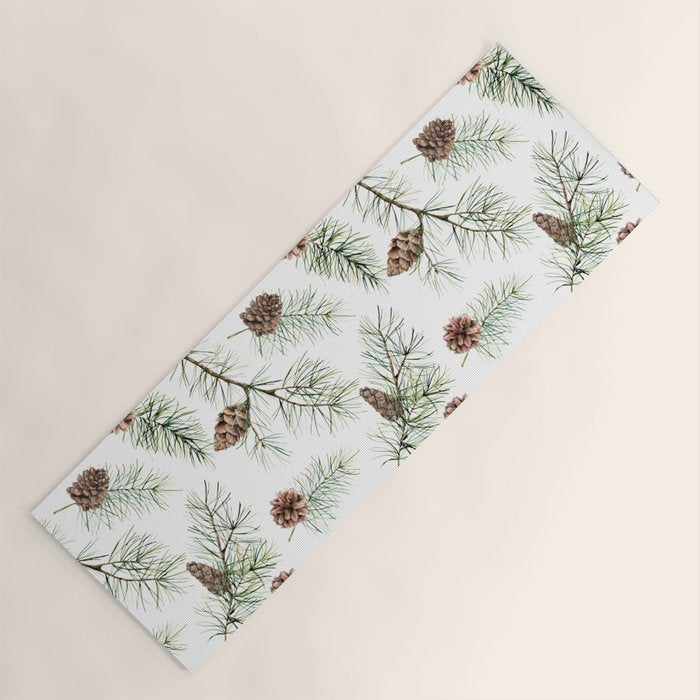 Festive Pinecones Yoga Mat Gallery Image 1