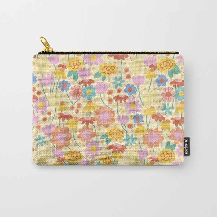 Floral pattern cream Carry All Pouch Gallery Image 1