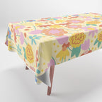 Floral pattern cream Tablecloth Gallery Image 1