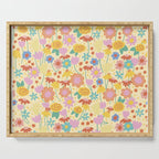 Floral pattern cream Serving Tray Gallery Image 1