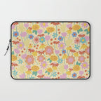 Floral pattern cream Laptop Sleeve Gallery Image 1