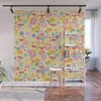 Floral pattern cream Wall Mural Gallery Image 1