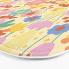 Floral pattern cream Bath Mat Gallery Image 3