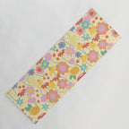 Floral pattern cream Yoga Mat Gallery Image 1