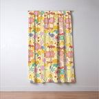 Floral pattern cream Window Curtain Gallery Image 3