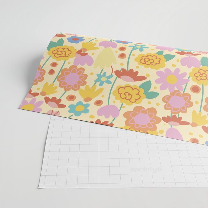Floral pattern cream Wrapping Paper Gallery Image 2