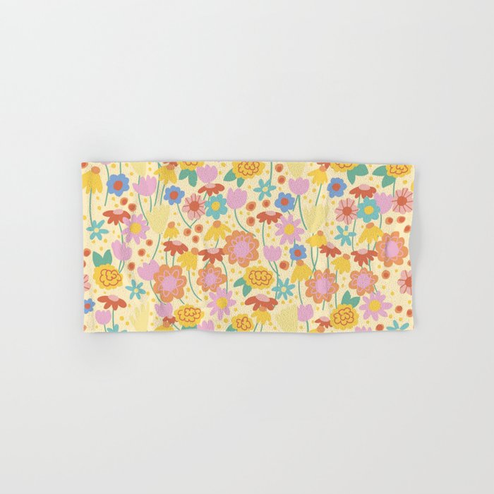 Floral pattern cream Towels Gallery Image 1