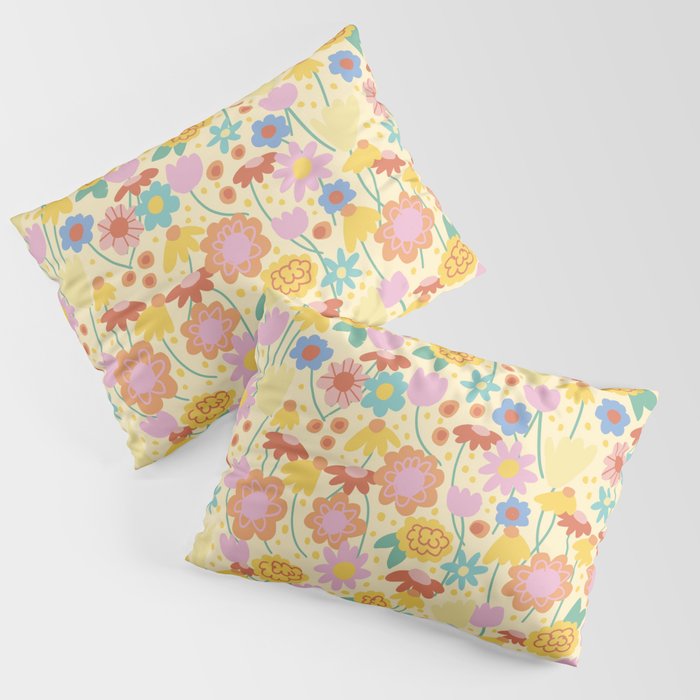 Floral pattern cream Pillow Sham Gallery Image 3