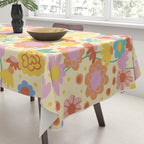 Floral pattern cream Tablecloth Gallery Image 3