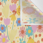 Floral pattern cream Wall Tapestry Gallery Image 3