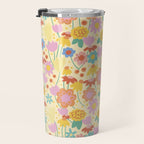 Floral pattern cream Travel Mug Gallery Image 3