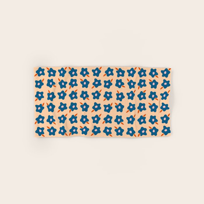 Wonky Blue Spring Flowers Bath Towel Gallery Image 1
