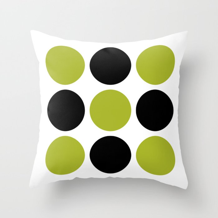 Mid Century Modern Scandinavian Decor Black and Chartreuse Throw Pillow Gallery Image 6