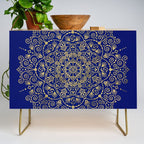 Moroccan Mandala - Gold Ink on Navy Credenza Gallery Image 1