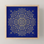 Moroccan Mandala - Gold Ink on Navy Mini Art Print Gallery Image 1