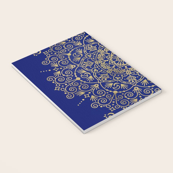 Moroccan Mandala - Gold Ink on Navy Notebook Gallery Image 3