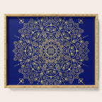 Moroccan Mandala - Gold Ink on Navy Serving Tray Gallery Image 1