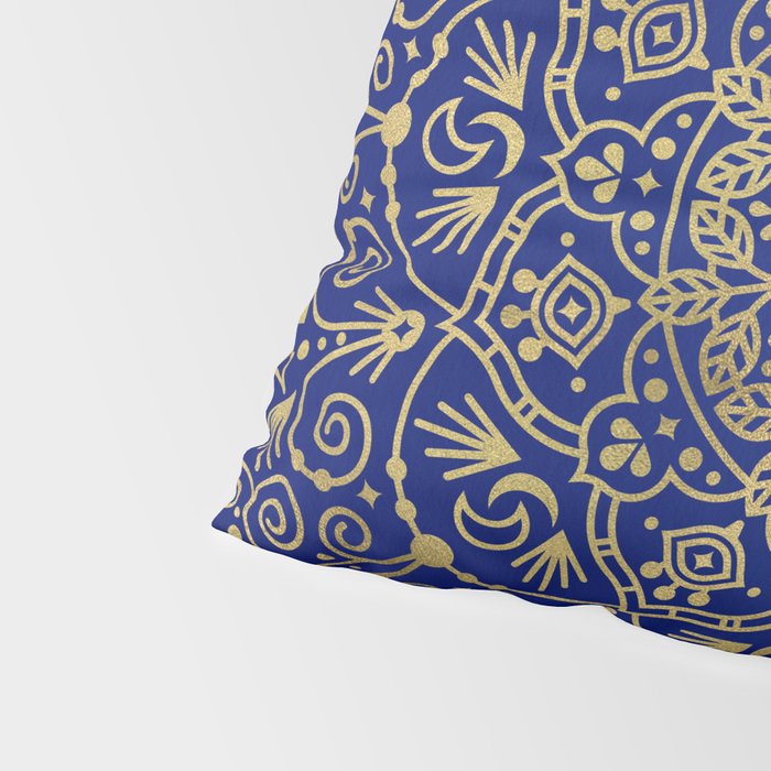 Moroccan Mandala - Gold Ink on Navy Pillow Sham Gallery Image 4