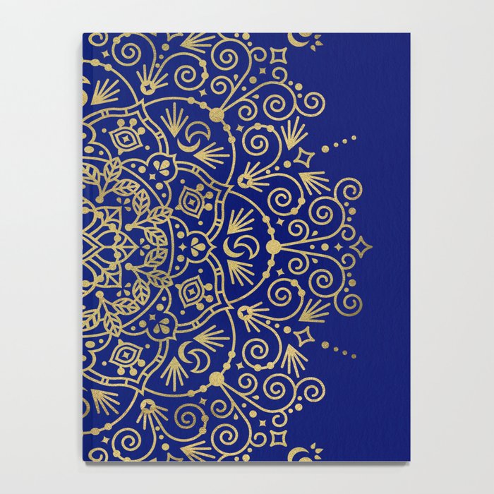 Moroccan Mandala - Gold Ink on Navy Notebook Gallery Image 4