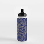 Moroccan Mandala - Gold Ink on Navy Water Bottle Gallery Image 2