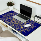 Moroccan Mandala - Gold Ink on Navy Desk Mat Gallery Image 2