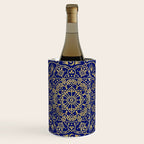 Moroccan Mandala - Gold Ink on Navy Wine Chiller Gallery Image 1