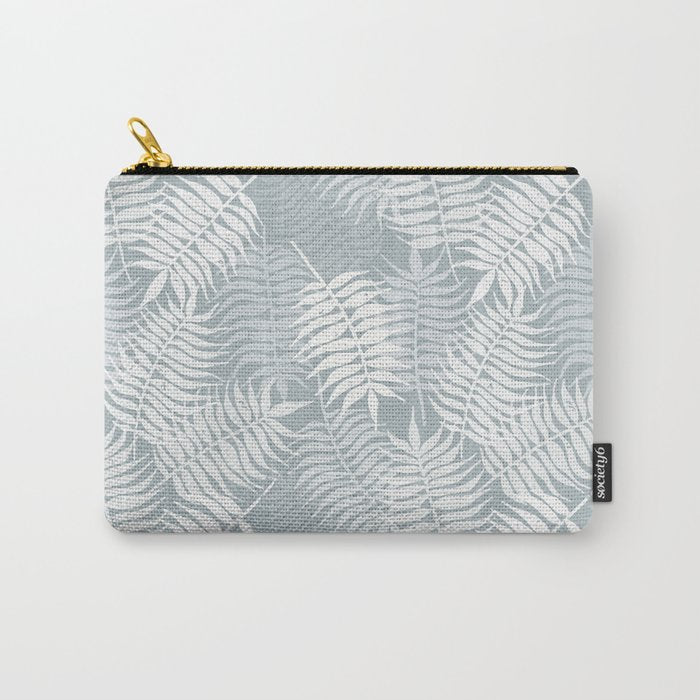 Palm leaves . Coastal blue Carry All Pouch Gallery Image 1