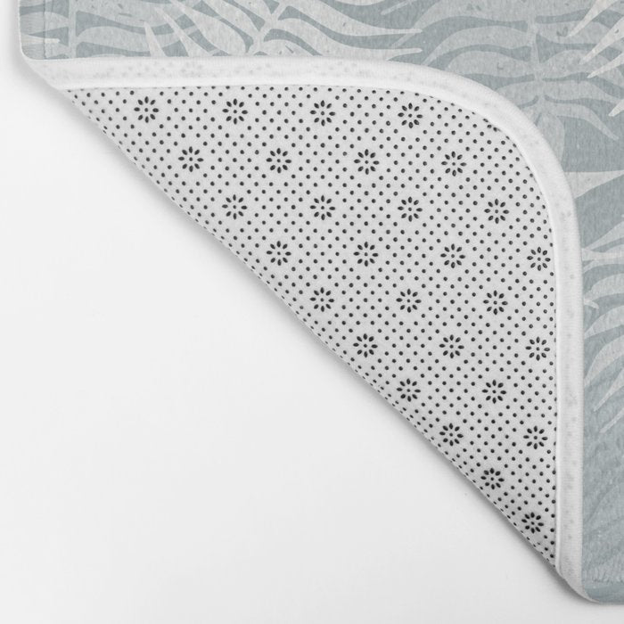 Palm leaves . Coastal blue Bath Mat Gallery Image 2