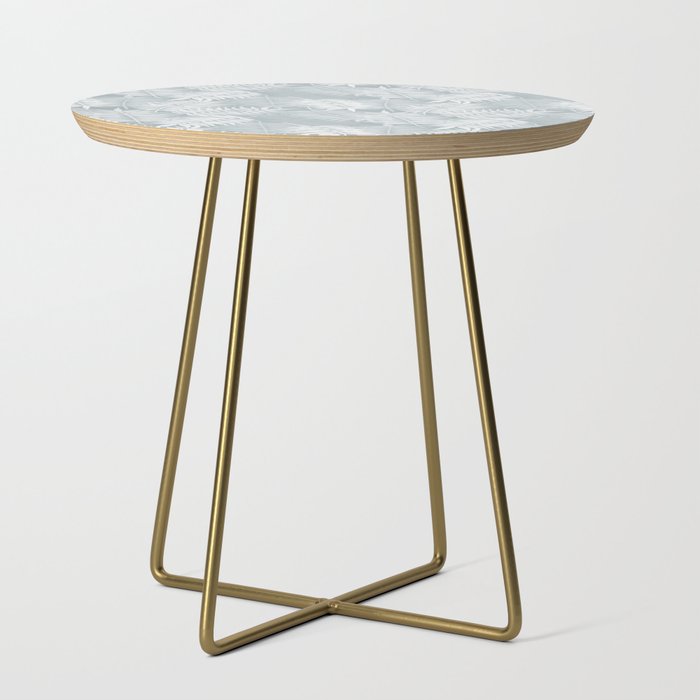 Palm leaves . Coastal blue Side Table Gallery Image 1