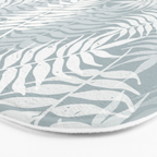 Palm leaves . Coastal blue Bath Mat Gallery Image 3