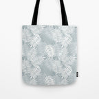 Palm leaves . Coastal blue Tote Bag Gallery Image 1