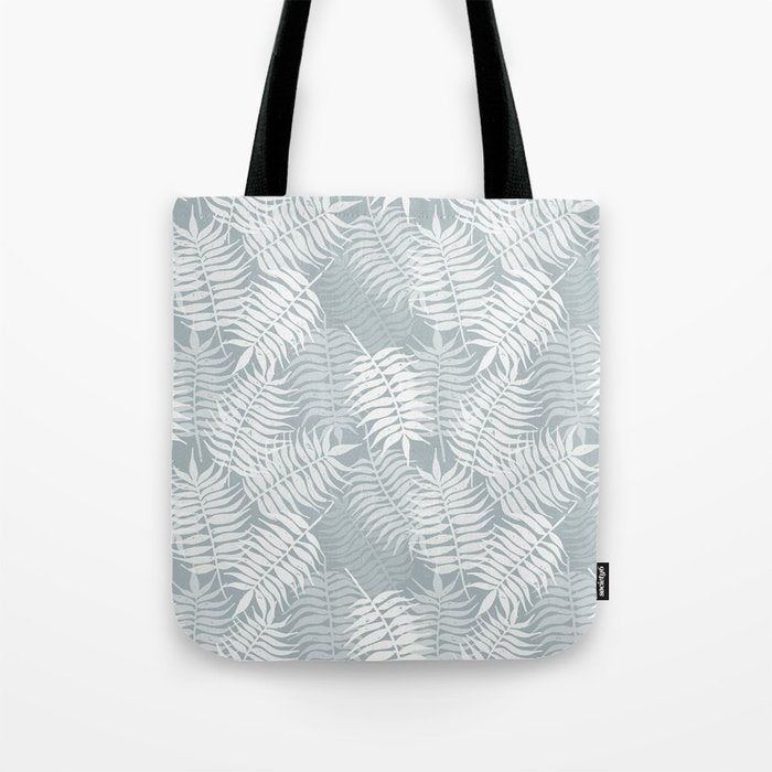 Palm leaves . Coastal blue Tote Bag Gallery Image 1