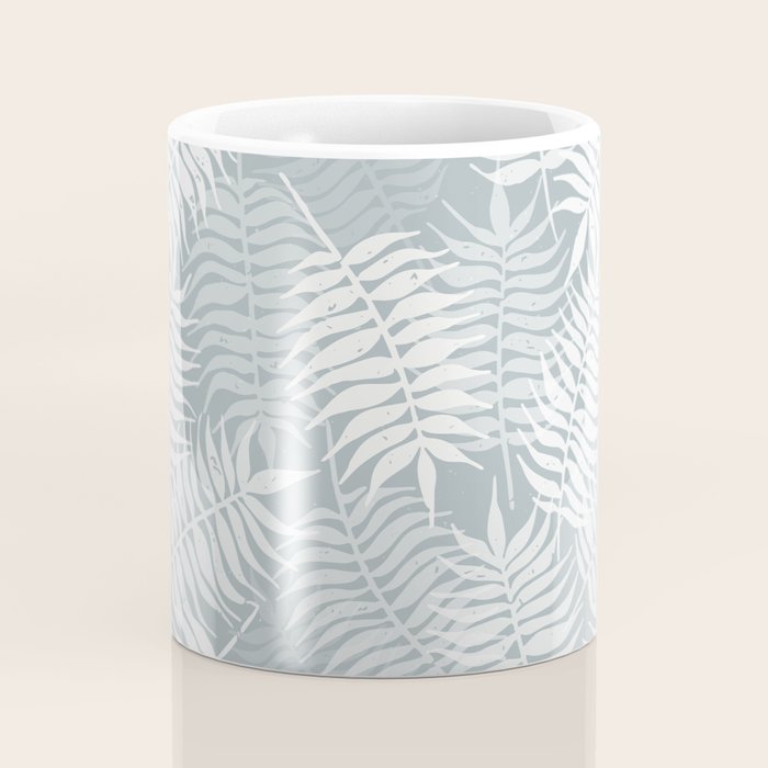 Palm leaves . Coastal blue Coffee Mug Gallery Image 4