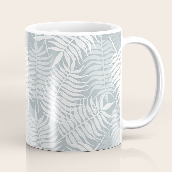 Palm leaves . Coastal blue Coffee Mug Gallery Image 1