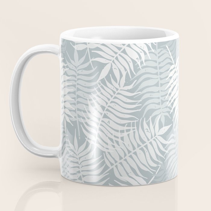 Palm leaves . Coastal blue Coffee Mug Gallery Image 3