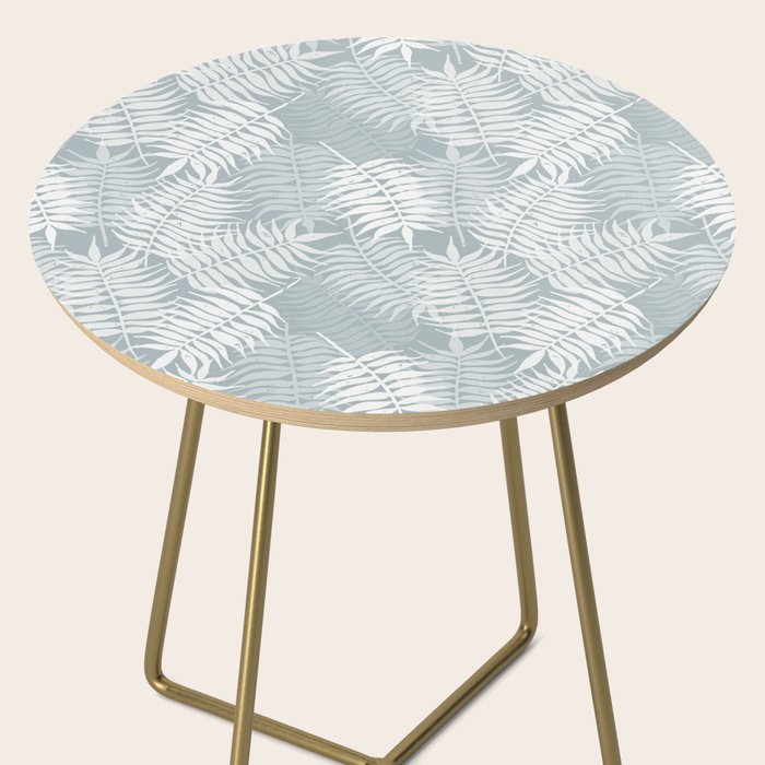 Palm leaves . Coastal blue Side Table Gallery Image 2