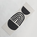 Black & White Minimalist Mid Century Paper collage Funky Black Ink Tribal Geometric by Ejaaz Haniff Yoga Mat Gallery Image 1