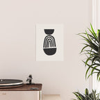 Black & White Minimalist Mid Century Paper collage Funky Black Ink Tribal Geometric by Ejaaz Haniff Poster Gallery Image 2