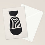 Black & White Minimalist Mid Century Paper collage Funky Black Ink Tribal Geometric by Ejaaz Haniff Stationery Card Gallery Image 2